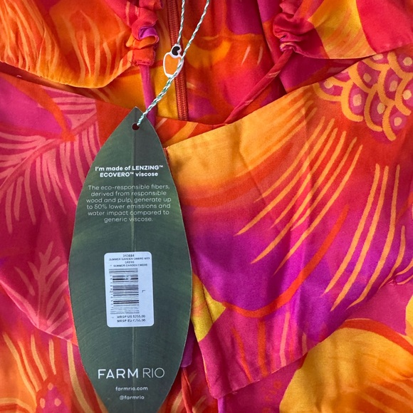 FARM Rio Orange & Pink Tropical Cutout Maxi Dress - Picture 3 of 4